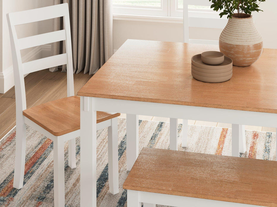 Gesthaven Dining Table with 4 Chairs and Bench (Set of 6) - Tony’s Furniture Store & Linen (GA) - Multi Location