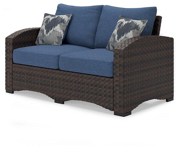 Windglow Outdoor Loveseat with Cushion - Tony’s Furniture Store & Linen (GA) - Multi Location