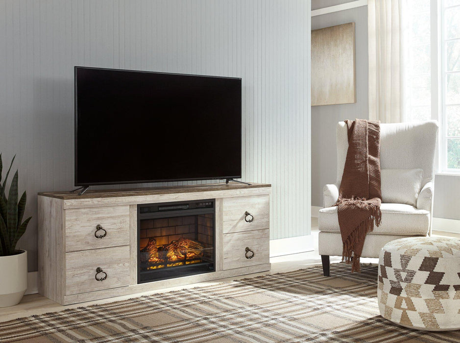 Willowton TV Stand with Electric Fireplace - Tony’s Furniture Store & Linen (GA) - Multi Location