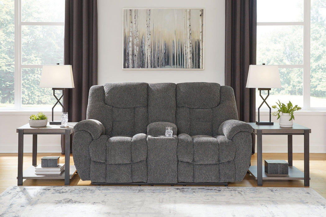 Foreside Reclining Loveseat with Console - Tony’s Furniture Store & Linen (GA) - Multi Location