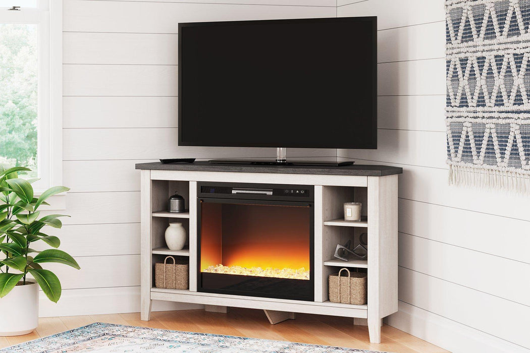 Dorrinson Corner TV Stand with Electric Fireplace - Tony’s Furniture Store & Linen (GA) - Multi Location