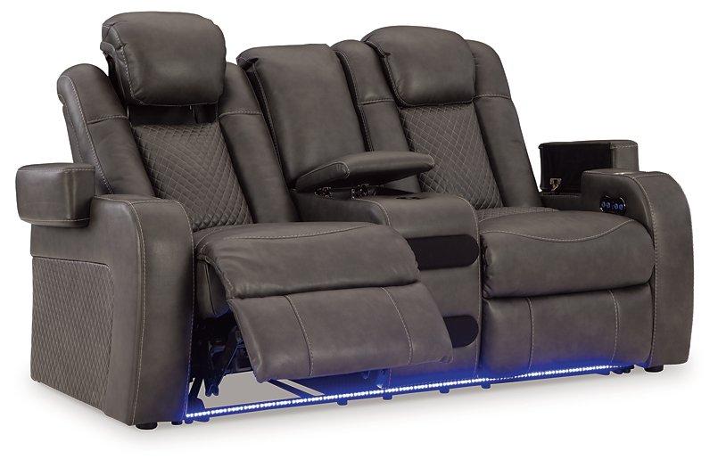 Fyne-Dyme Power Reclining Loveseat with Console - Tony’s Furniture Store & Linen (GA) - Multi Location