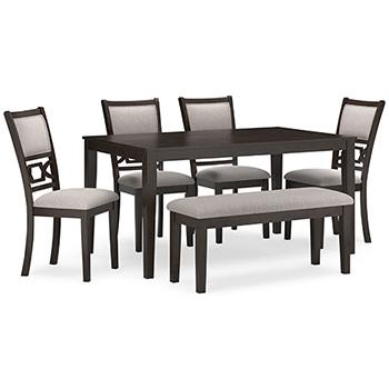 Langwest Dining Table and 4 Chairs and Bench (Set of 6) - Tony’s Furniture Store & Linen (GA) - Multi Location