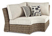 Beachcroft Outdoor Curved Corner Chair with Cushion - Tony’s Furniture Store & Linen (GA) - Multi Location