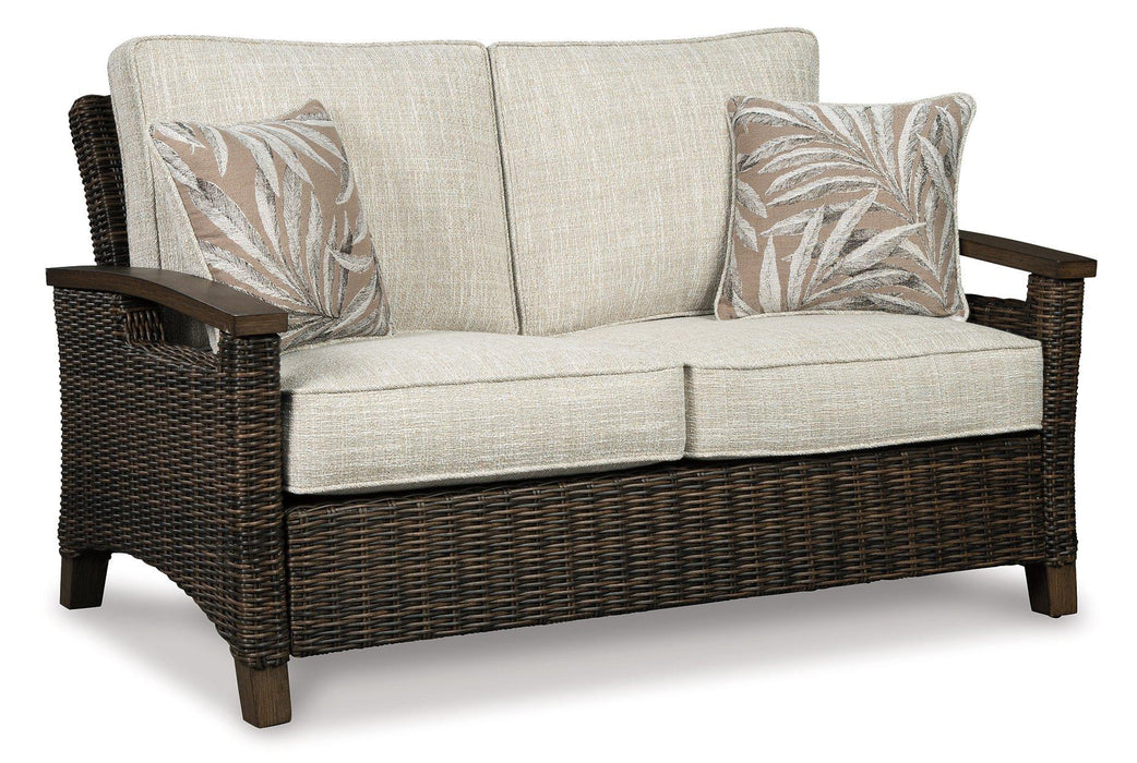 Paradise Trail Outdoor Loveseat, Lounge Chairs and Fire Pit Table - Tony’s Furniture Store & Linen (GA) - Multi Location