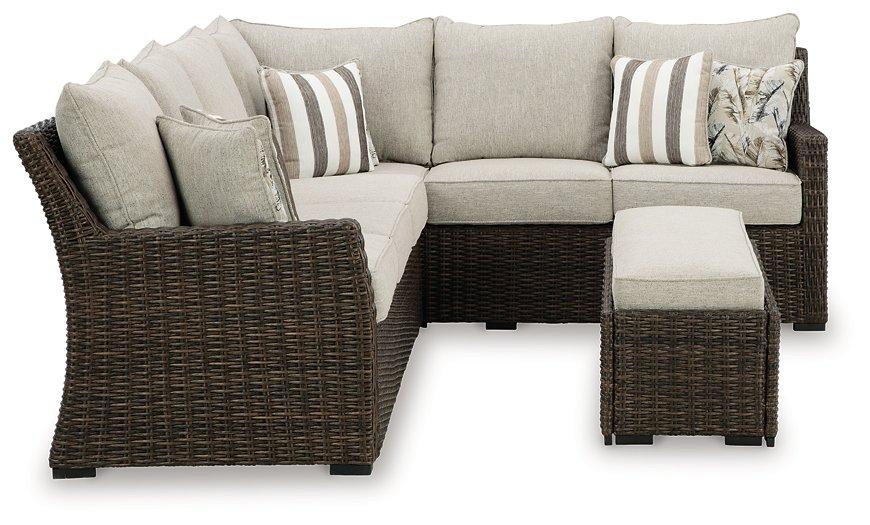 Brook Ranch Outdoor Sofa Sectional/Bench with Cushion (Set of 3) - Tony’s Furniture Store & Linen (GA) - Multi Location