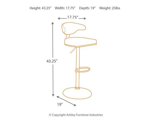 Bellatier Adjustable Height Bar Stool - Tony’s Furniture Store & Linen (GA) - Multi Location