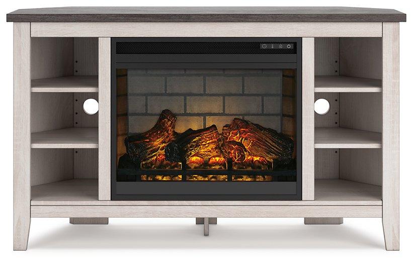 Dorrinson Corner TV Stand with Electric Fireplace - Tony’s Furniture Store & Linen (GA) - Multi Location
