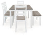 Stonehollow Dining Table and Chairs with Bench (Set of 6) - Tony’s Furniture Store & Linen (GA) - Multi Location