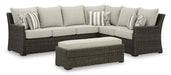 Brook Ranch Outdoor Sofa Sectional/Bench with Cushion (Set of 3) - Tony’s Furniture Store & Linen (GA) - Multi Location