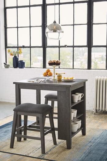 Caitbrook Counter Height Dining Table and Bar Stools (Set of 3) - Tony’s Furniture Store & Linen (GA) - Multi Location