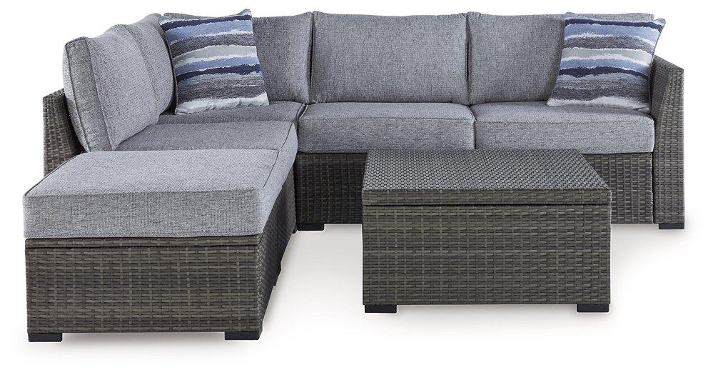 Petal Road Outdoor Loveseat Sectional/Ottoman/Table Set (Set of 4) - Tony’s Furniture Store & Linen (GA) - Multi Location