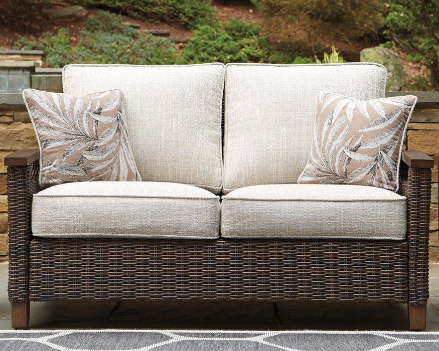 Paradise Trail Outdoor Loveseat, Lounge Chairs and Fire Pit Table - Tony’s Furniture Store & Linen (GA) - Multi Location