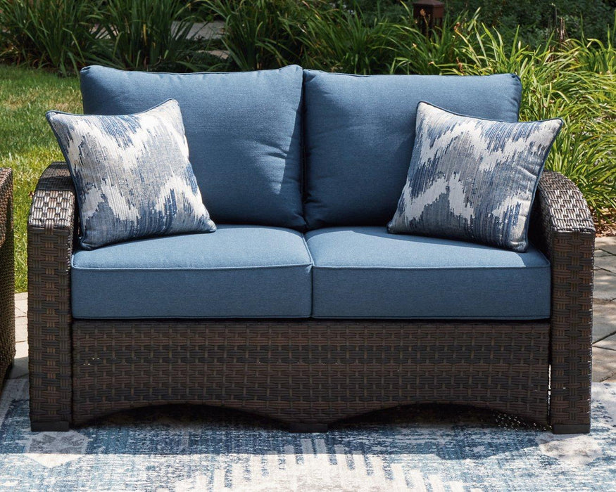 Windglow Outdoor Loveseat with Cushion - Tony’s Furniture Store & Linen (GA) - Multi Location