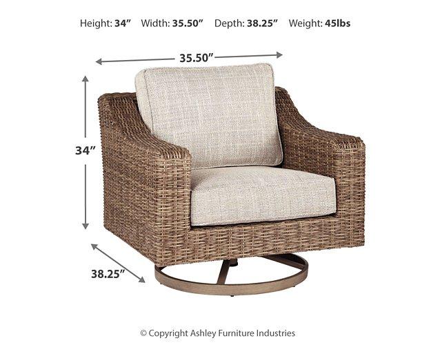 Beachcroft Outdoor Swivel Lounge with Cushion - Tony’s Furniture Store & Linen (GA) - Multi Location