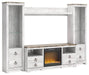 Willowton 4-Piece Entertainment Center with Electric Fireplace - Tony’s Furniture Store & Linen (GA) - Multi Location