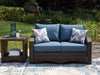 Windglow Outdoor Loveseat with Cushion - Tony’s Furniture Store & Linen (GA) - Multi Location