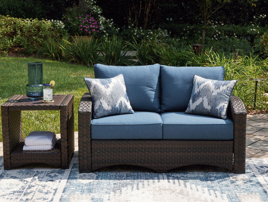 Windglow Outdoor Loveseat with Cushion - Tony’s Furniture Store & Linen (GA) - Multi Location
