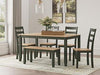 Gesthaven Dining Table with 4 Chairs and Bench (Set of 6) - Tony’s Furniture Store & Linen (GA) - Multi Location