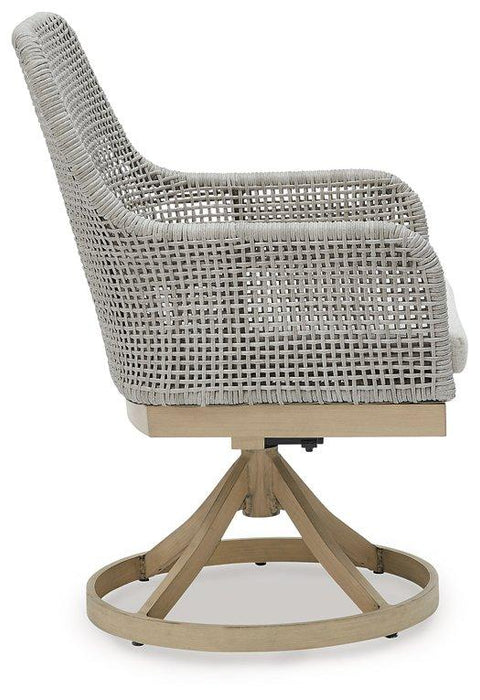 Seton Creek Outdoor Swivel Dining Chair (Set of 2) - Tony’s Furniture Store & Linen (GA) - Multi Location