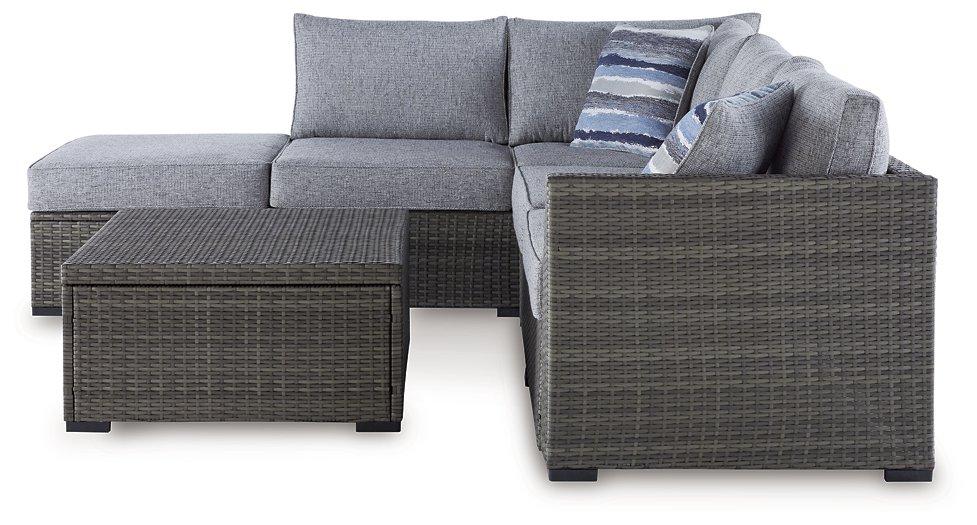 Petal Road Outdoor Loveseat Sectional/Ottoman/Table Set (Set of 4) - Tony’s Furniture Store & Linen (GA) - Multi Location