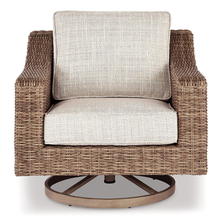 Beachcroft Outdoor Swivel Lounge with Cushion - Tony’s Furniture Store & Linen (GA) - Multi Location