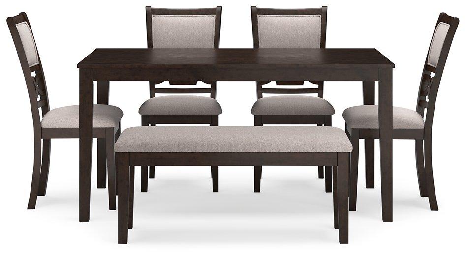 Langwest Dining Table and 4 Chairs and Bench (Set of 6) - Tony’s Furniture Store & Linen (GA) - Multi Location