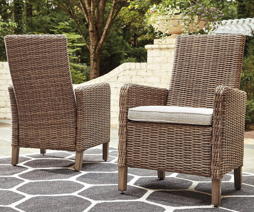 Beachcroft Outdoor Arm Chair with Cushion (Set of 2) - Tony’s Furniture Store & Linen (GA) - Multi Location