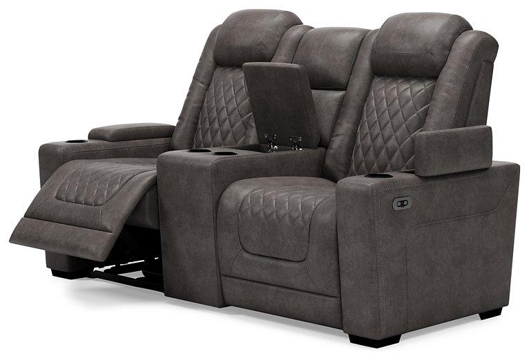 HyllMont Power Reclining Loveseat with Console - Tony’s Furniture Store & Linen (GA) - Multi Location