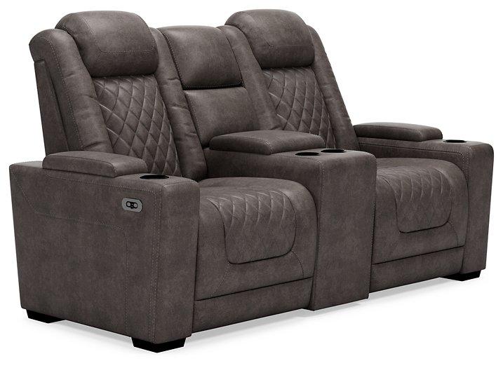 HyllMont Power Reclining Loveseat with Console - Tony’s Furniture Store & Linen (GA) - Multi Location