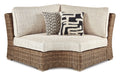 Beachcroft Outdoor Curved Corner Chair with Cushion - Tony’s Furniture Store & Linen (GA) - Multi Location