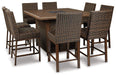 Paradise Trail Outdoor Counter Height Dining Table with 4 Barstools - Tony’s Furniture Store & Linen (GA) - Multi Location