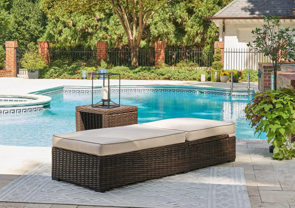 Coastline Bay Outdoor Chaise Lounge with Cushion - Tony’s Furniture Store & Linen (GA) - Multi Location