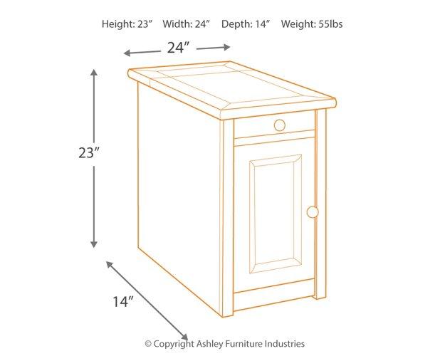 Tyler Creek Chairside End Table with USB Ports & Outlets - Tony’s Furniture Store & Linen (GA) - Multi Location