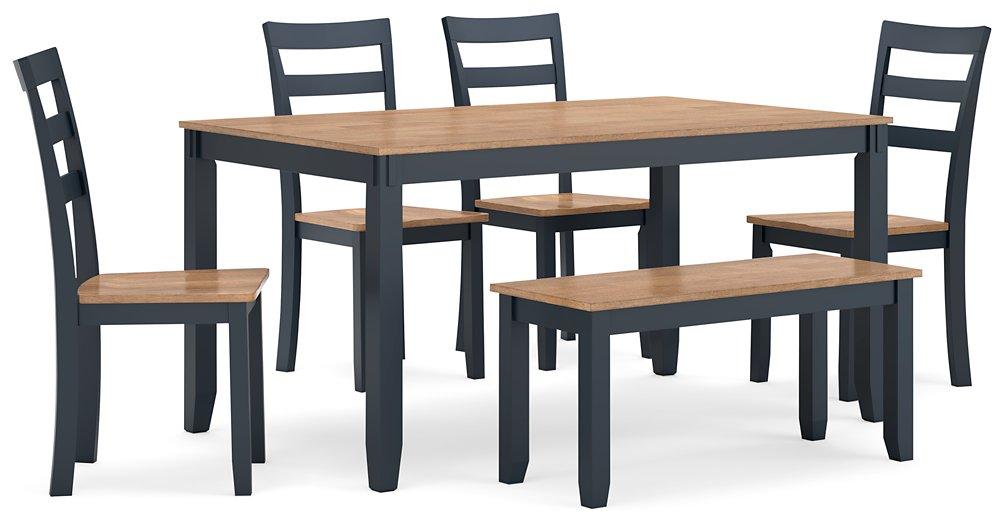 Gesthaven Dining Table with 4 Chairs and Bench (Set of 6) - Tony’s Furniture Store & Linen (GA) - Multi Location