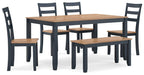 Gesthaven Dining Table with 4 Chairs and Bench (Set of 6) - Tony’s Furniture Store & Linen (GA) - Multi Location