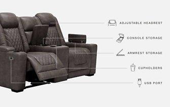HyllMont Power Reclining Loveseat with Console - Tony’s Furniture Store & Linen (GA) - Multi Location