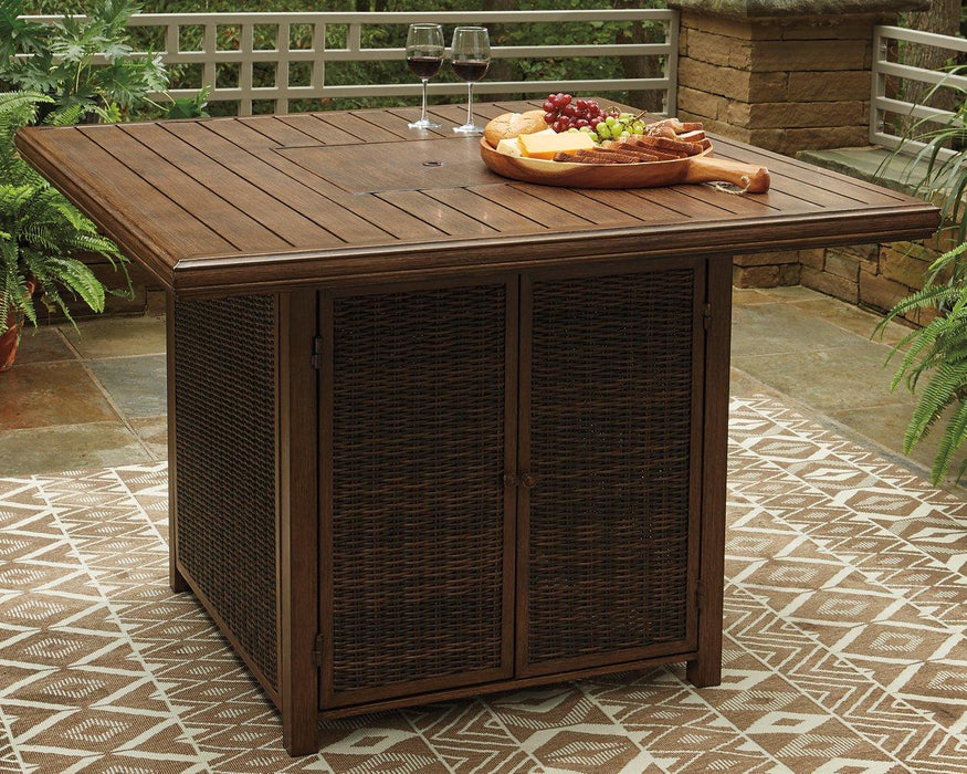 Paradise Trail Outdoor Counter Height Dining Table with 4 Barstools - Tony’s Furniture Store & Linen (GA) - Multi Location