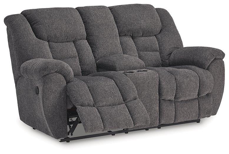 Foreside Reclining Loveseat with Console - Tony’s Furniture Store & Linen (GA) - Multi Location