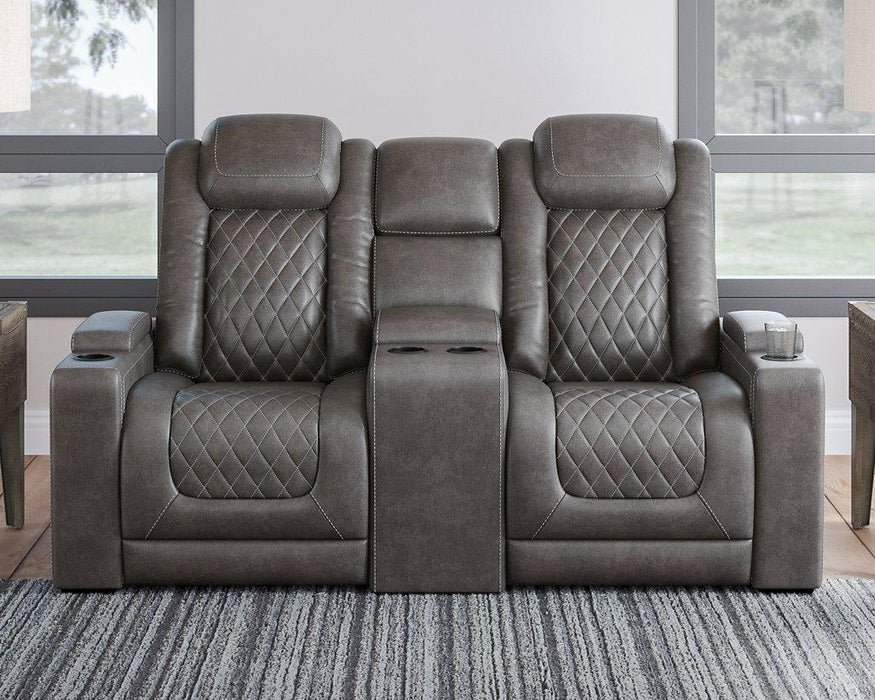 HyllMont Power Reclining Loveseat with Console - Tony’s Furniture Store & Linen (GA) - Multi Location