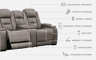 The Man-Den Power Reclining Loveseat with Console - Tony’s Furniture Store & Linen (GA) - Multi Location