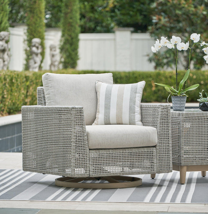 Seton Creek Outdoor Swivel Lounge with Cushion - Tony’s Furniture Store & Linen (GA) - Multi Location