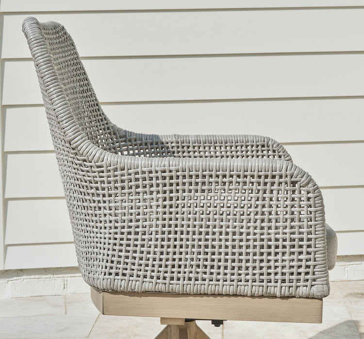 Seton Creek Outdoor Swivel Dining Chair (Set of 2) - Tony’s Furniture Store & Linen (GA) - Multi Location