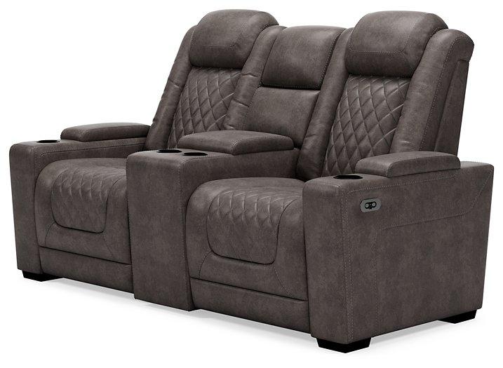 HyllMont Power Reclining Loveseat with Console - Tony’s Furniture Store & Linen (GA) - Multi Location