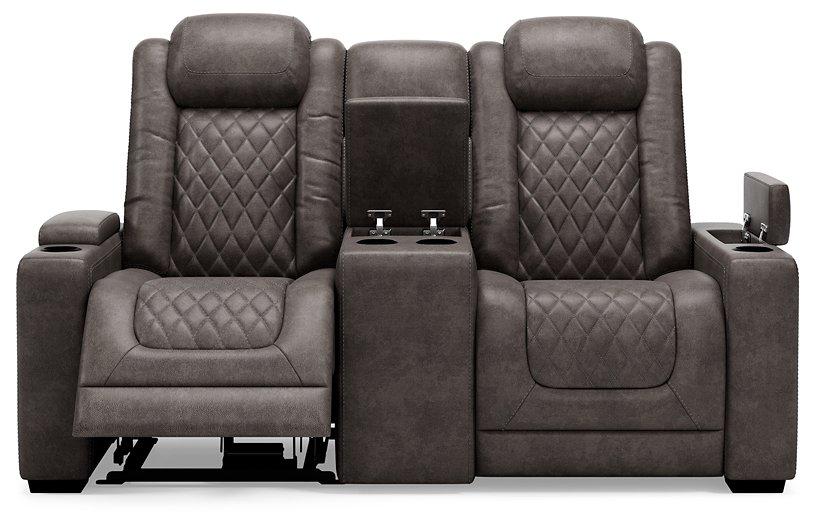 HyllMont Power Reclining Loveseat with Console - Tony’s Furniture Store & Linen (GA) - Multi Location