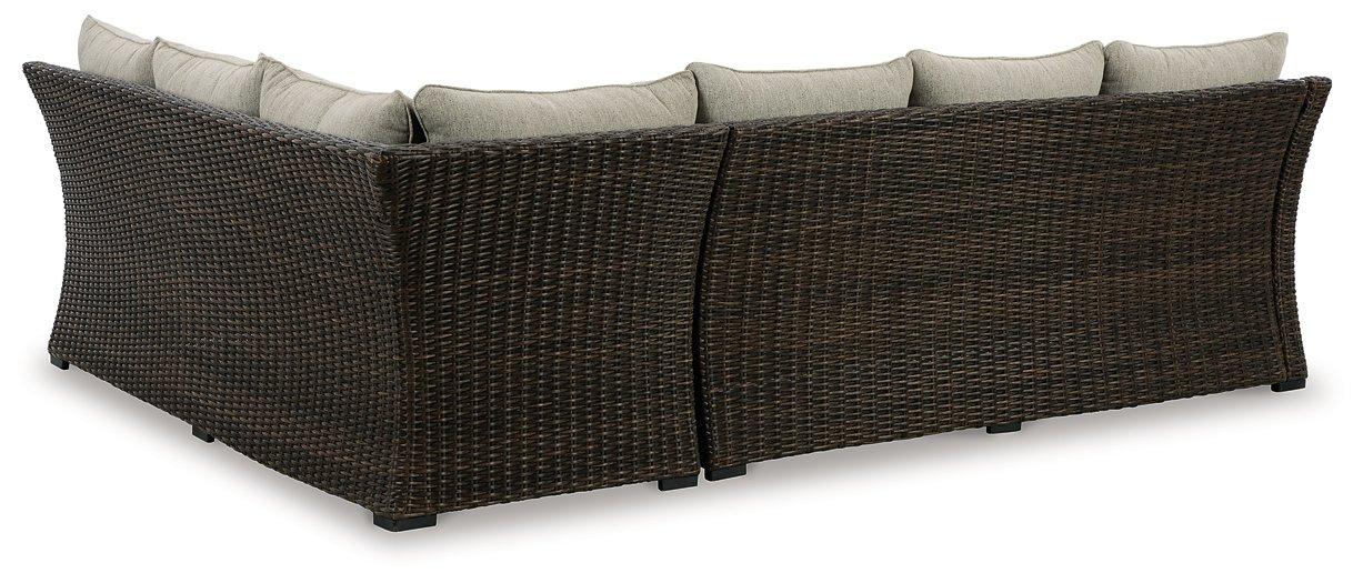 Brook Ranch Outdoor Sofa Sectional/Bench with Cushion (Set of 3) - Tony’s Furniture Store & Linen (GA) - Multi Location