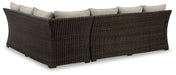 Brook Ranch Outdoor Sofa Sectional/Bench with Cushion (Set of 3) - Tony’s Furniture Store & Linen (GA) - Multi Location