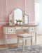 Realyn Vanity and Mirror with Stool - Tony’s Furniture Store & Linen (GA) - Multi Location