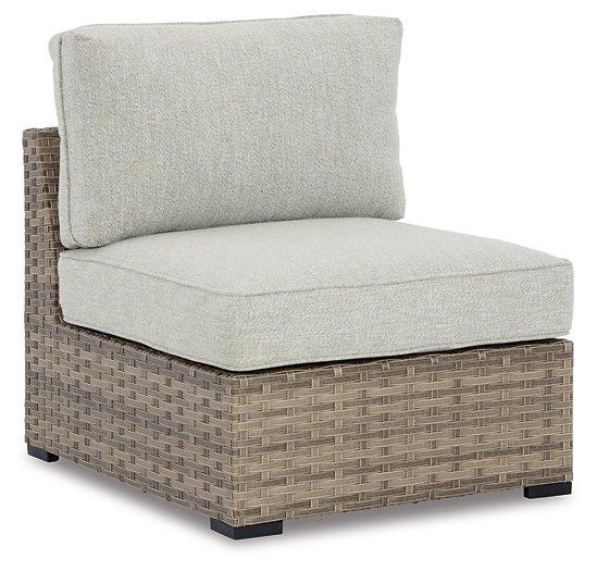 Calworth Outdoor Armless Chair with Cushion (Set of 2) - Tony’s Furniture Store & Linen (GA) - Multi Location