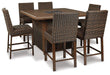 Paradise Trail Outdoor Counter Height Dining Table with 4 Barstools - Tony’s Furniture Store & Linen (GA) - Multi Location
